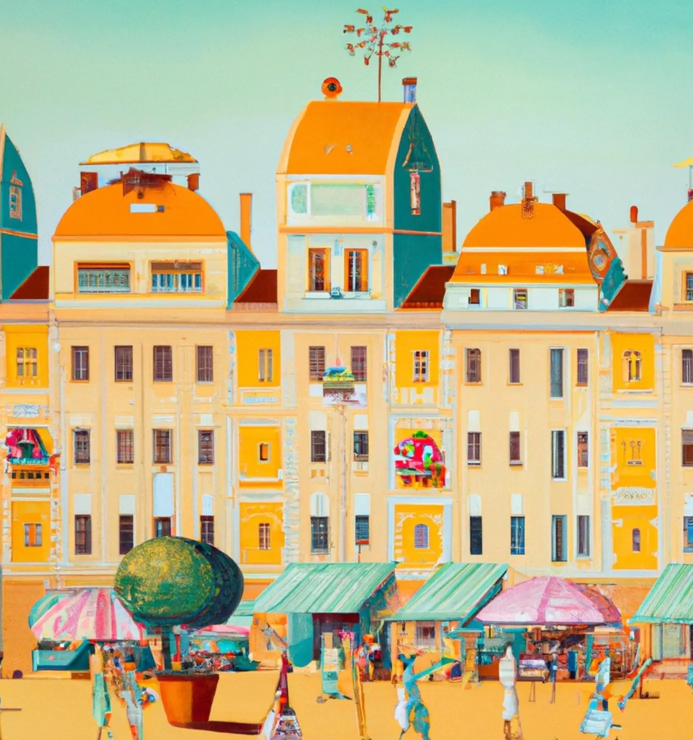 Arte DALL-E de Simon, "pode ser legal viver aqui"