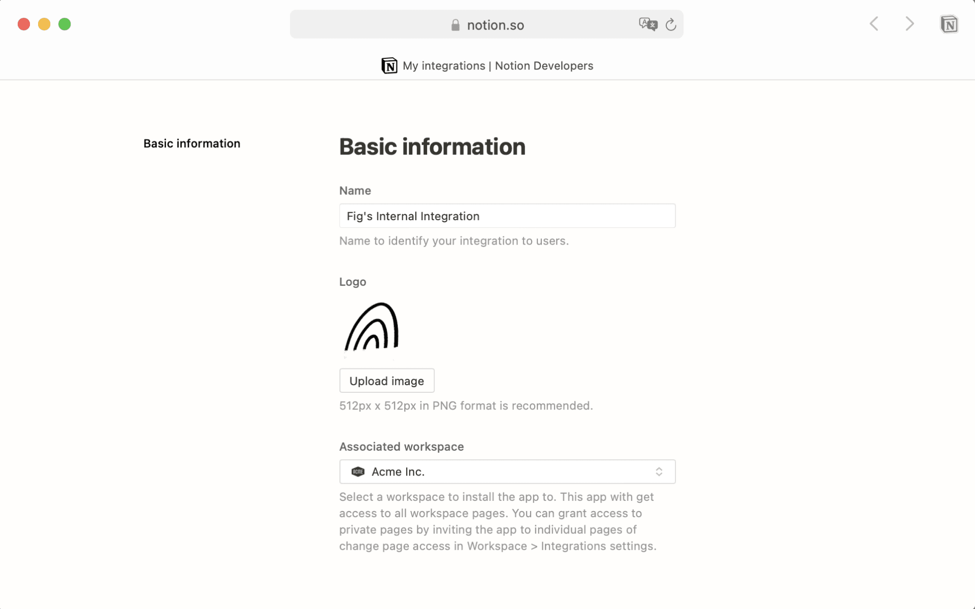 Informações de integração