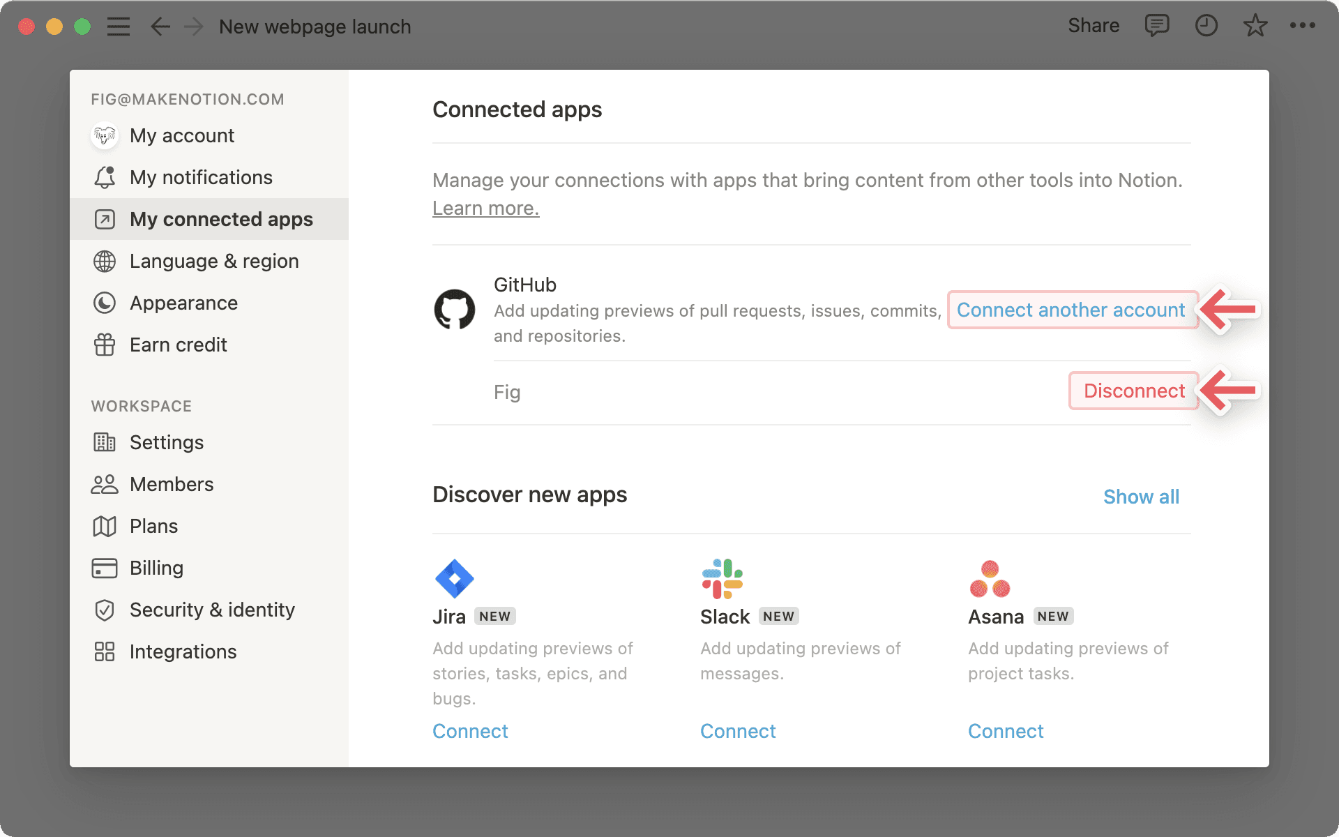 Conectar outro ou desconectar
