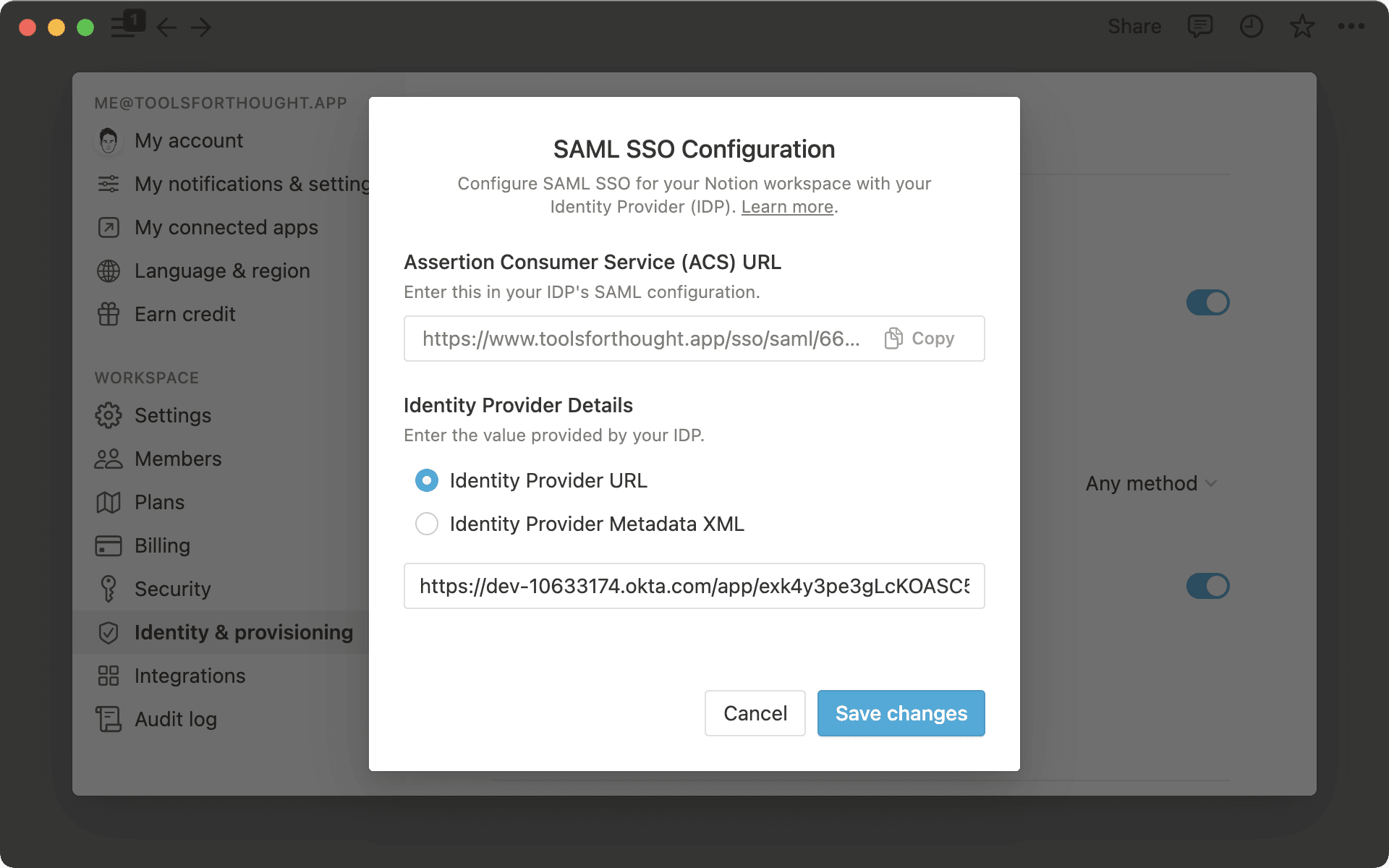 Configuração do SAML SSO