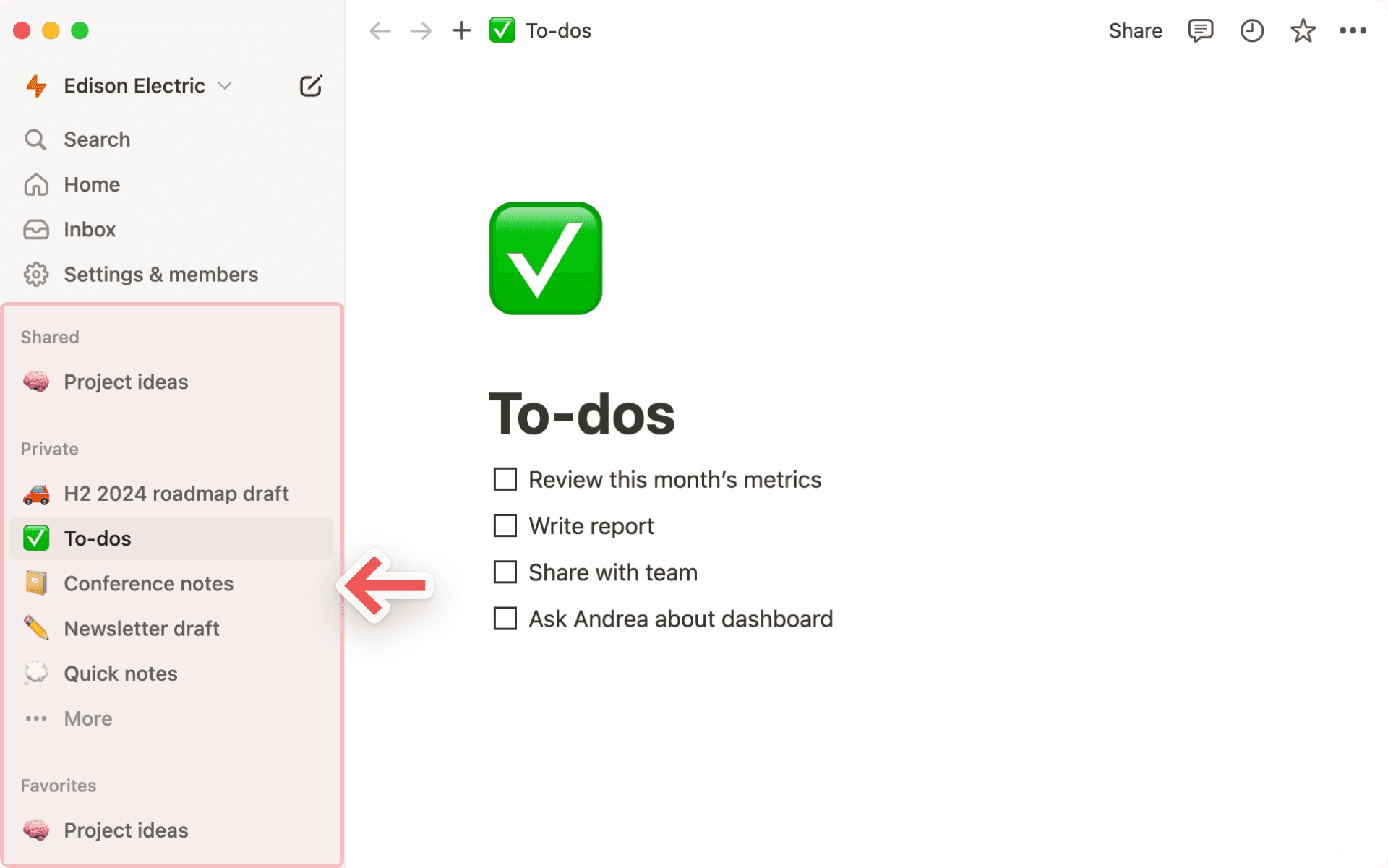 hc: seções da barra lateral