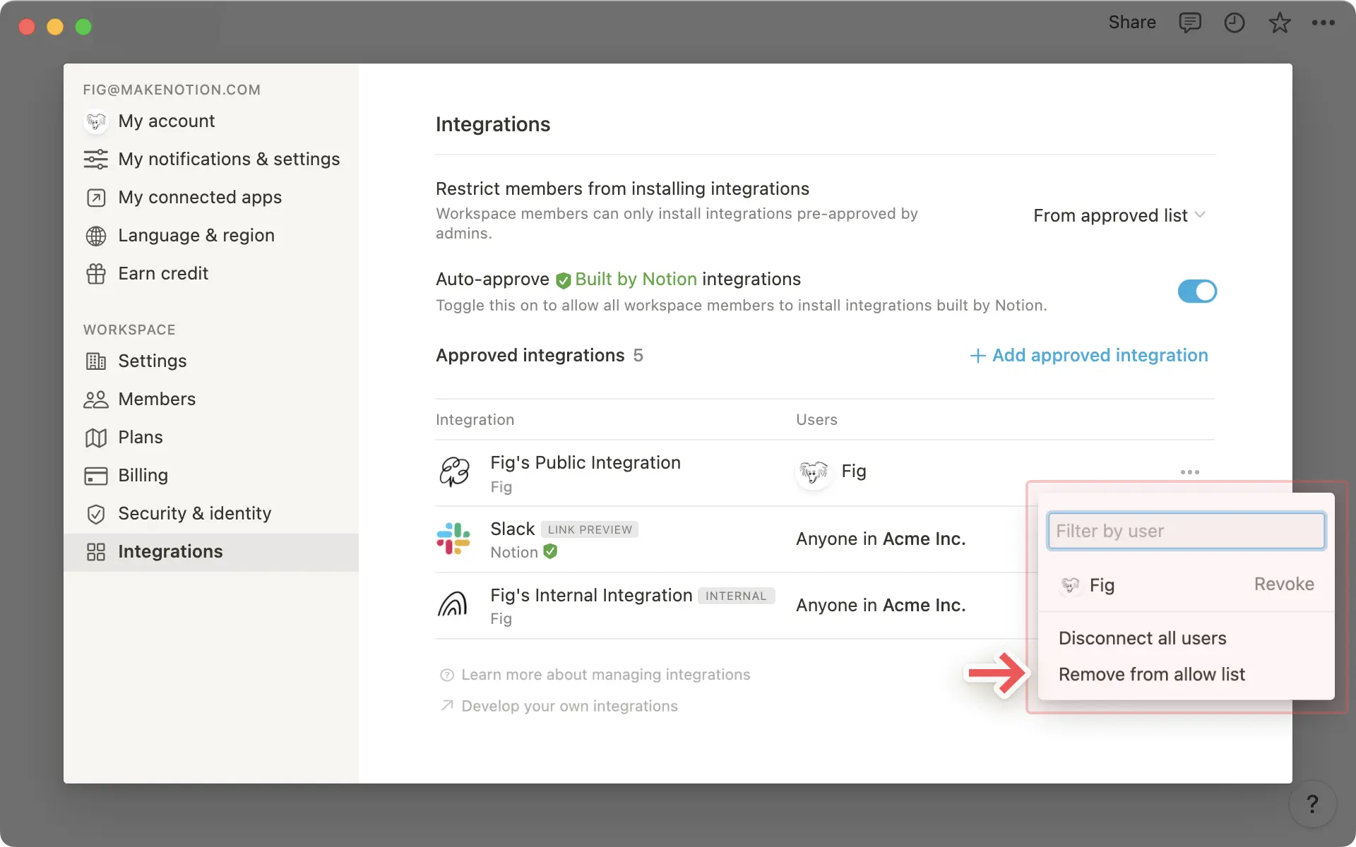 Integração - Opções