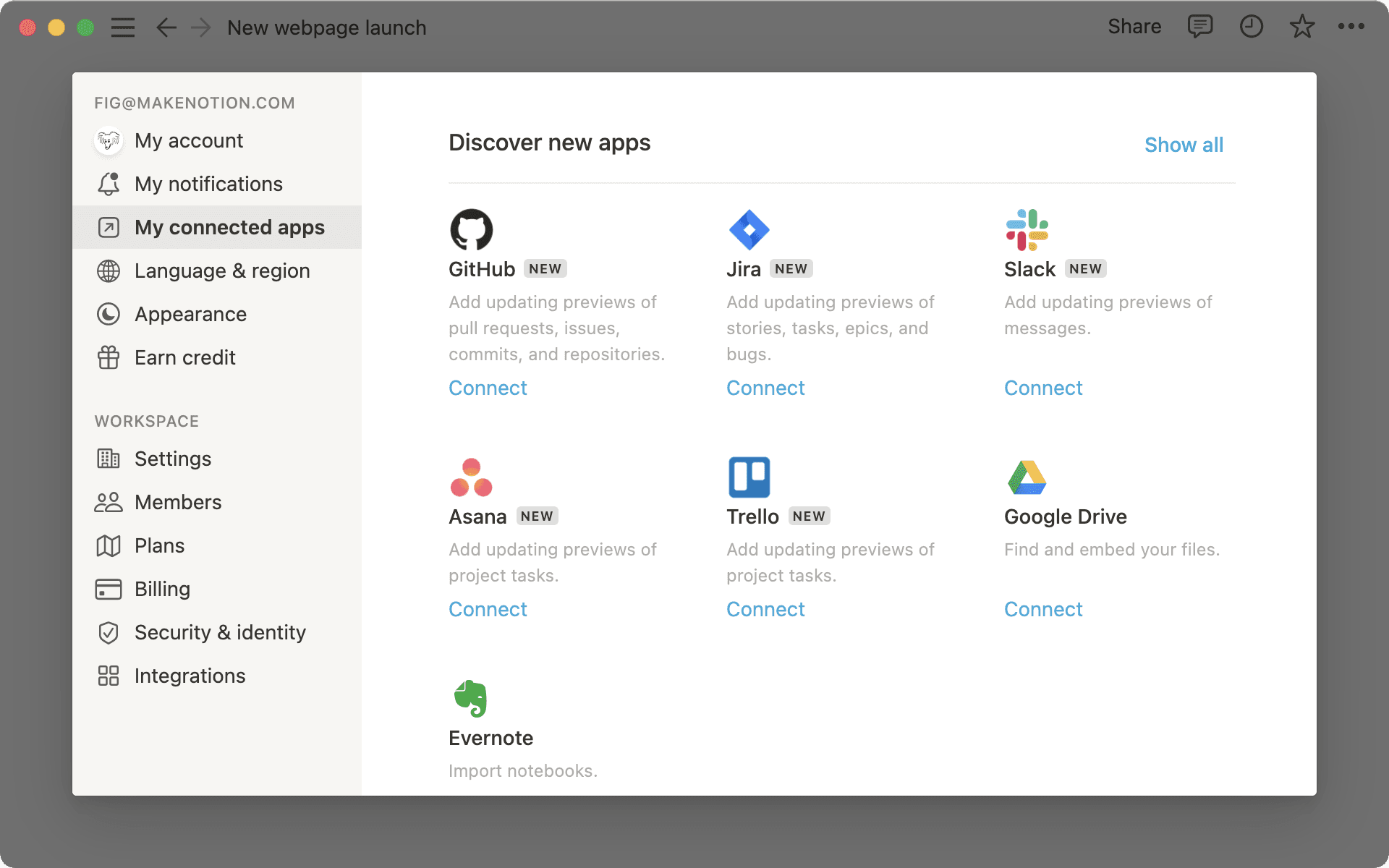 Meus aplicativos conectados