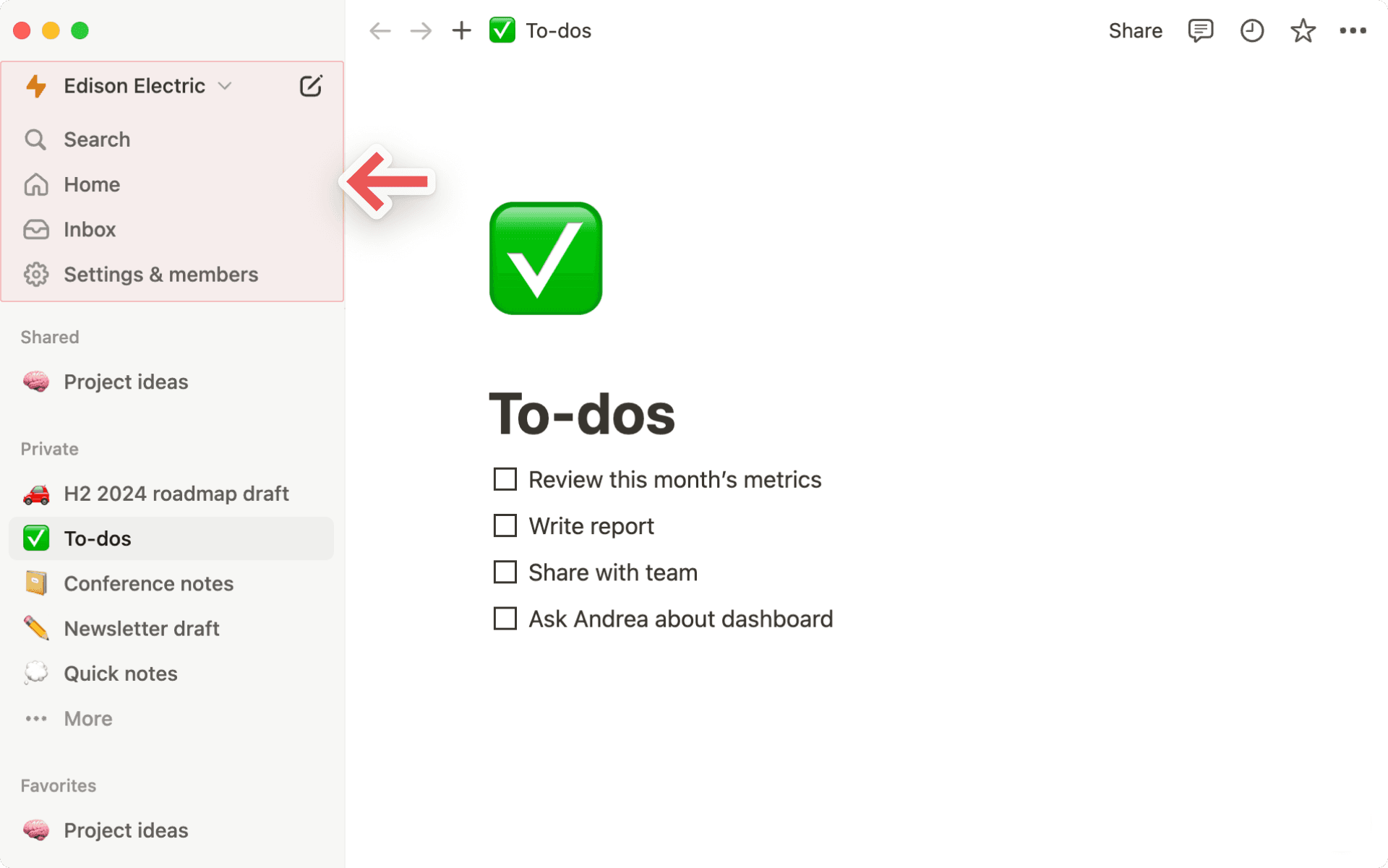ca: painel de controle da barra lateral