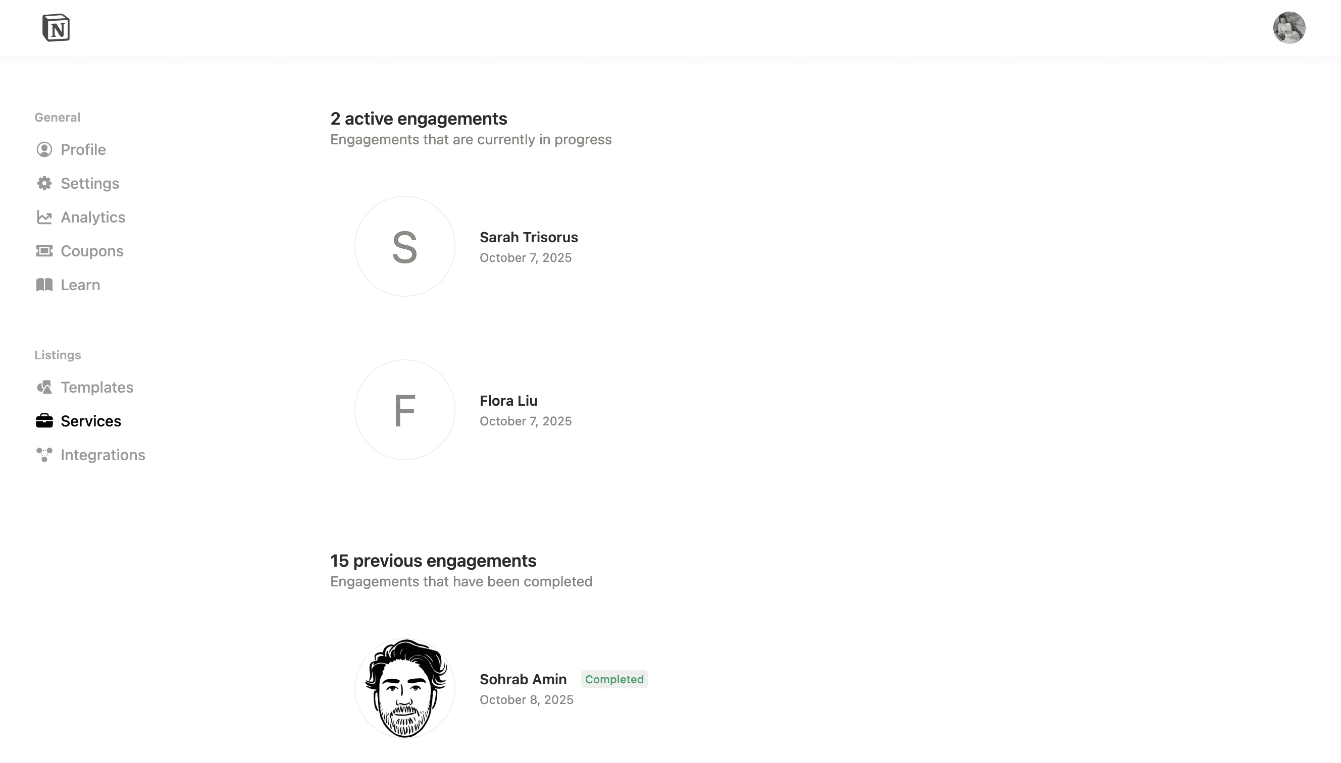 ca: gerenciar projetos no marketplace