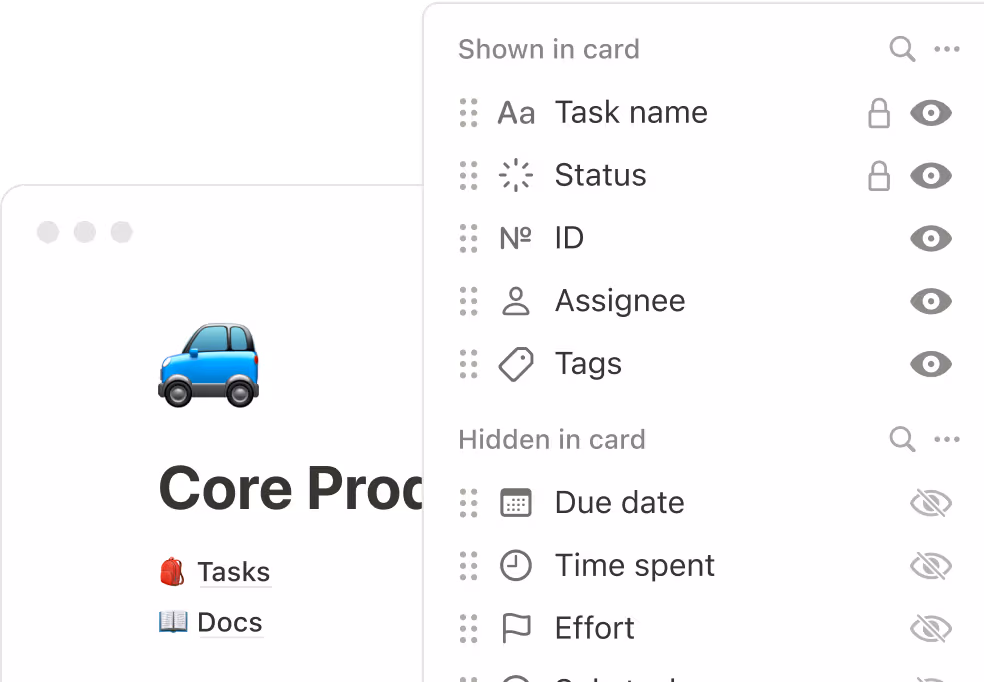 Propriedades e campos personalizados para um monitoramento de projeto