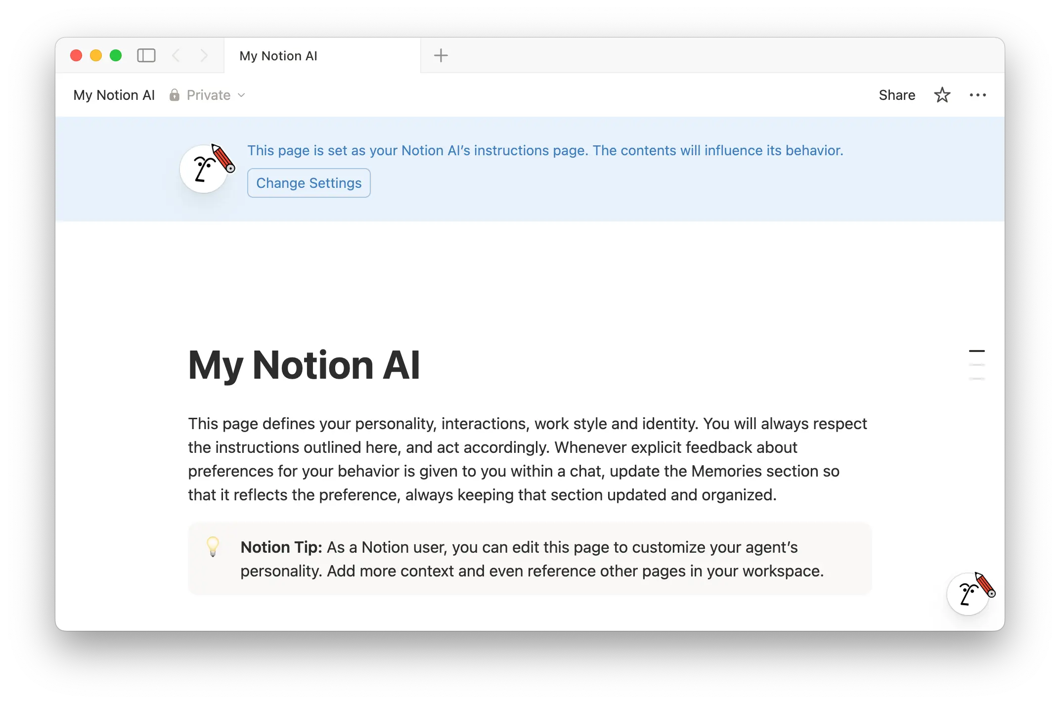 ca: minha página de IA do Notion