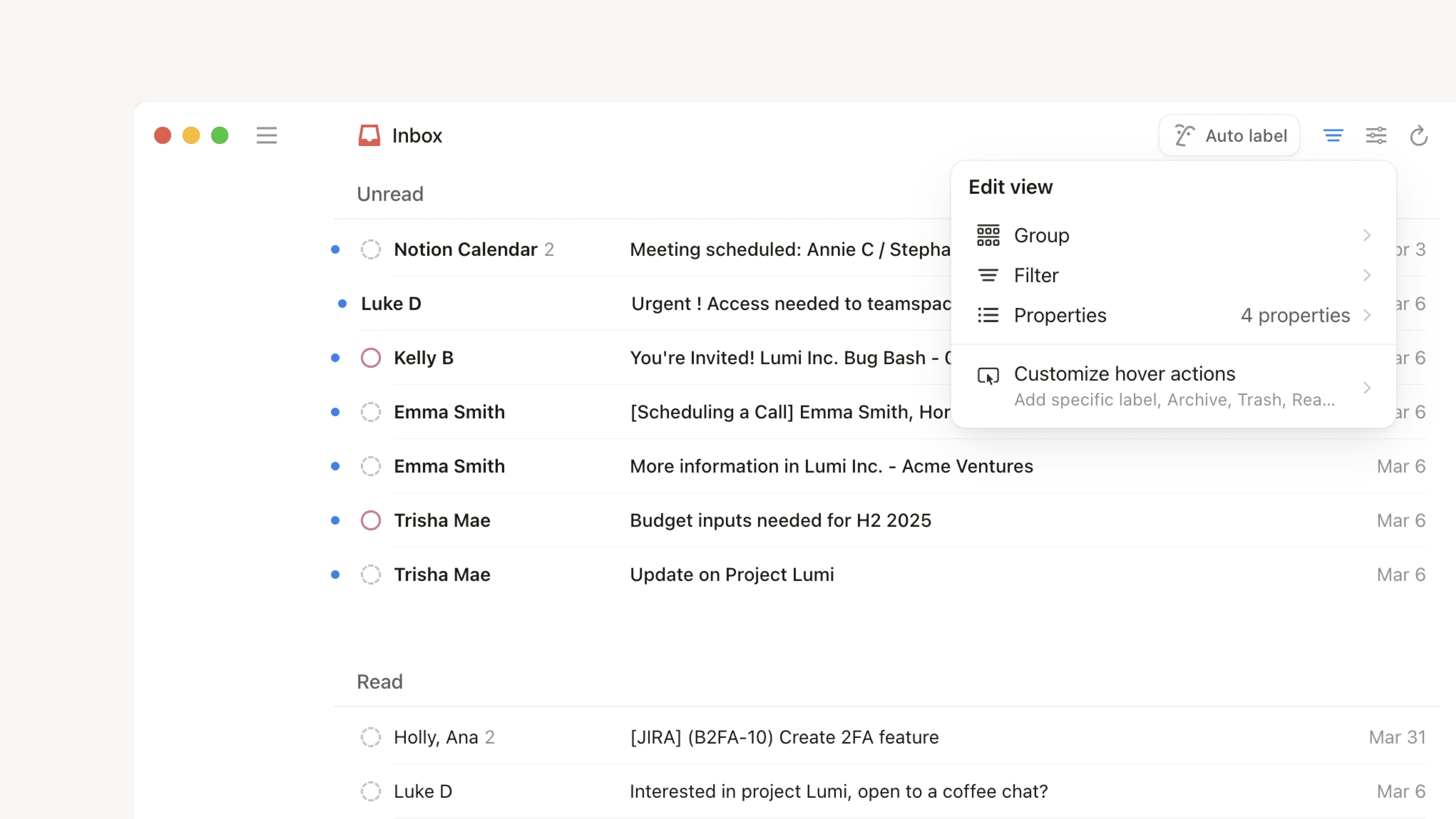 ca: visualizações de e-mail e grupos (imagem principal)