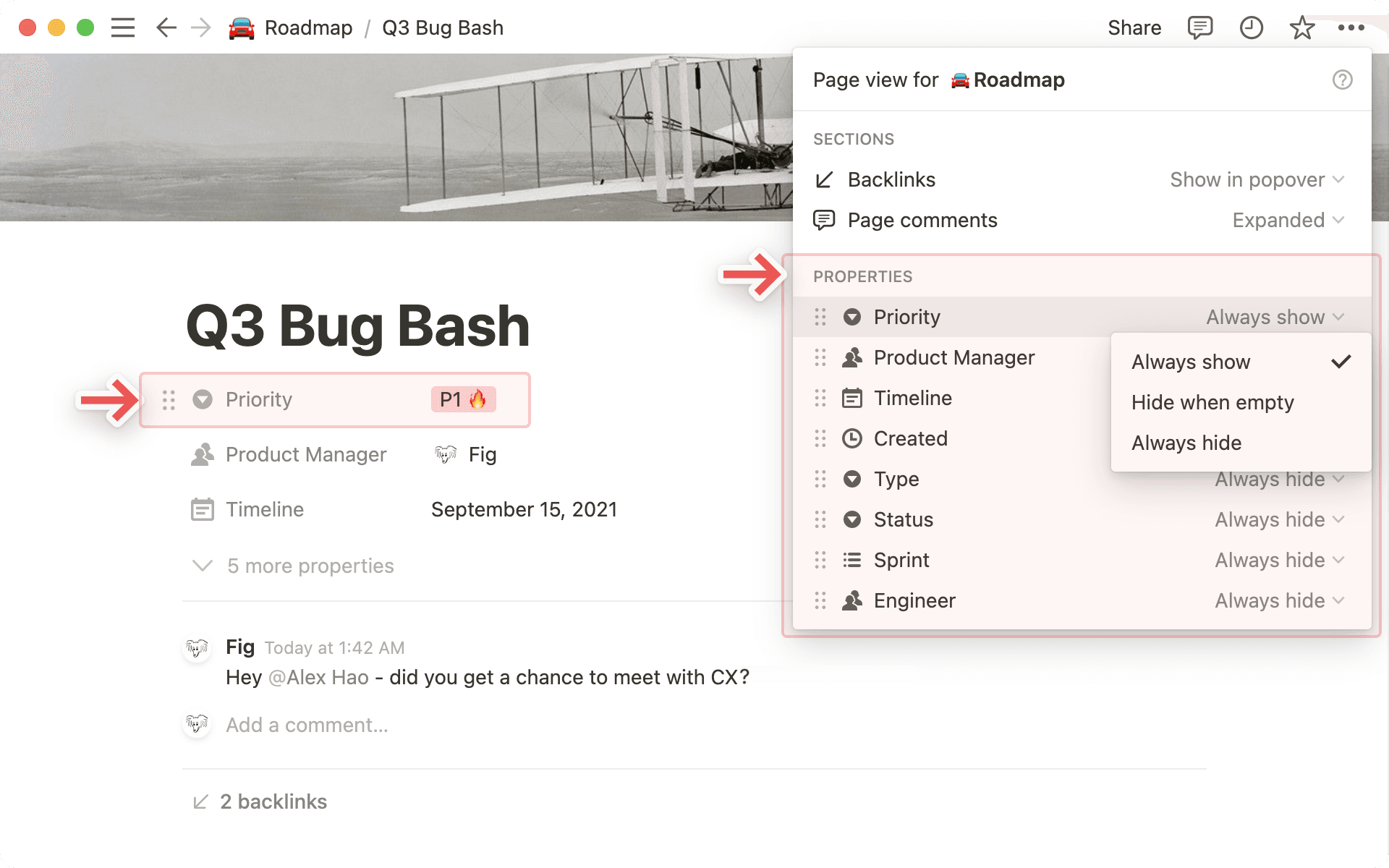 Personalizar propriedades de uma base de dados